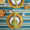 Beachy Stripe Print Outdoor Tablecloth with Zipper, 60" Round
